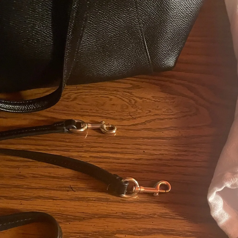 Coach Black Leather Tote with Gold-Tone Hardware - Picture 15 of 16